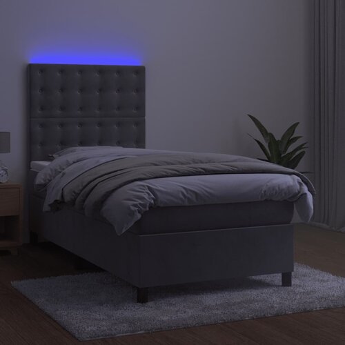  box spring s madracem LED svjetlosivi 90x200 cm bar&amp;scaron;un Slike