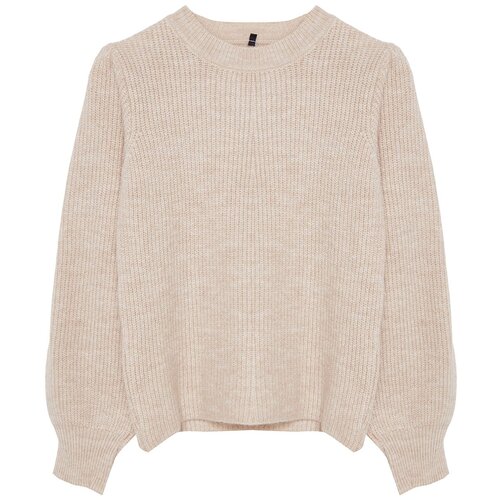 Trendyol Stone Soft Textured Crew Neck Knitwear Sweater Slike