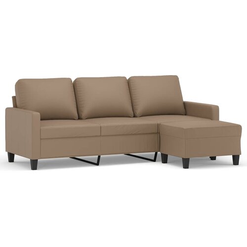 Maison Chic kavč - Sofa - Kanape trosed s stolčkom za noge kapučino 180 cm umetno usnje, (21727599) Cene
