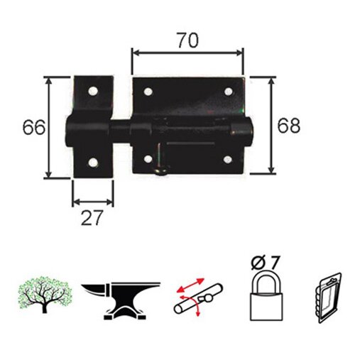 Dabel reza za katanac 454 crna 70x68/27x66/FI7mm DBP1 (0123009) Cene