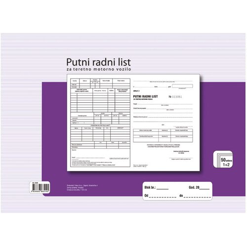  OBRAZAC F-26 PUTNI RADNI LIST ZA TERETNO MOTORNO VOZILO FOKUS Cene