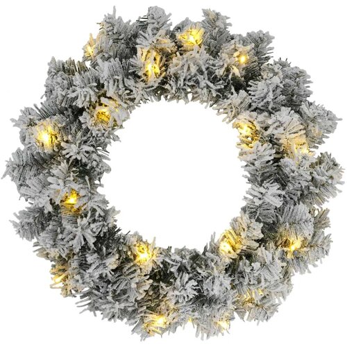  Božićni vijenac Zelena i bijela &amp;Oslash; 50 cm PVC 25 LED lampica - Bijela 50 cm s LED svjetlima Slike