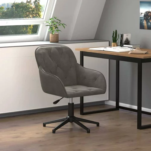  Vrtljiv pisarniški stol temno siv žamet, (20669204)