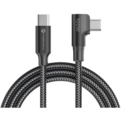 Kabel kutni USB C na USB C Forcell F-Energy QC4.0 PD 5A 100W 2 m - crni Slike