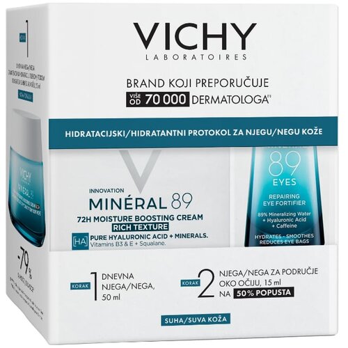 Vichy Winter promo, Mineral89 krema LIGHT 50ml + Mineral89 serum za oči 15ml Slike