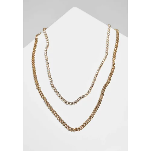 Urban Classics Accessoires Double-layered gold diamond necklace
