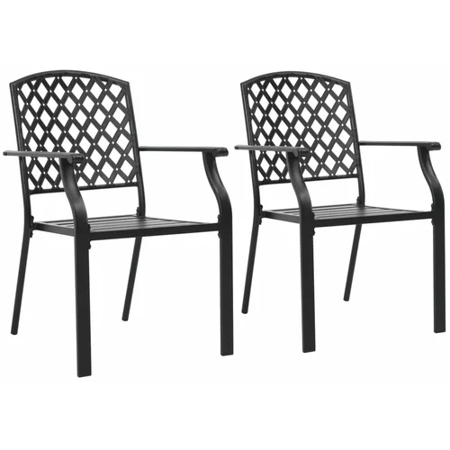  Vrtne složive stolice 2 kom čelik crne