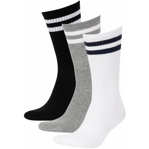 Defacto Men's Fit 3 Pack Cotton Long Socks