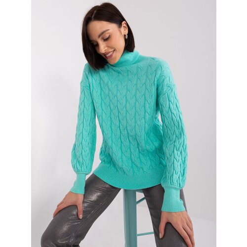 Fashion Hunters Mint turtleneck made of soft knit Slike