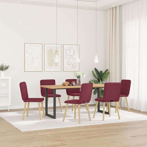  Jedilni stoli 6 kosov vinsko rdeče blago, (21822443) Slike