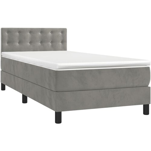 Box spring krevet s madracem svjetlosivi 80 x 200 cm bar&amp;scaron;unasti Slike