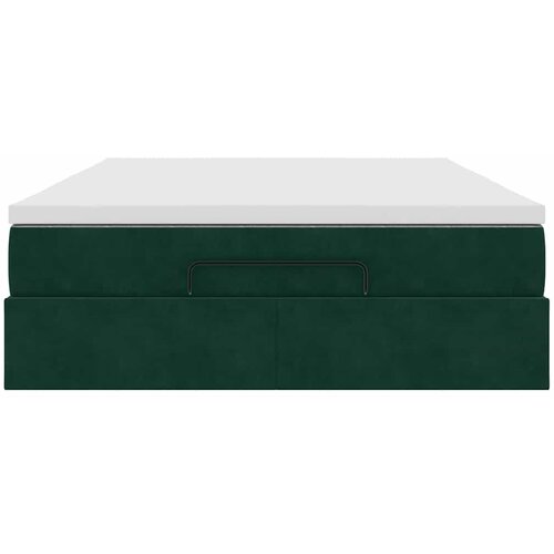  Ottoman krevet s madracem tamnozeleni 140x190 cm bar&amp;scaron;un Slike