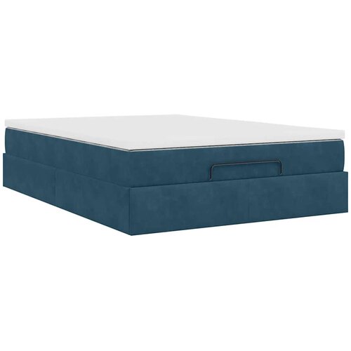  Otomanski krevet s madracem tamnoplavi 140x190 cm bar&amp;scaron;unasti Slike
