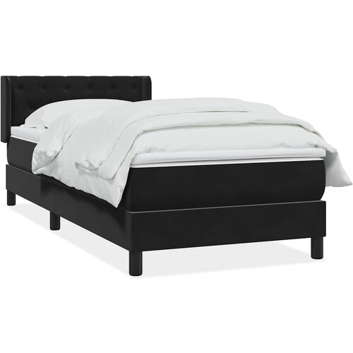 vidaXL Box spring postelja z vzmetnico črna 80x220 cm žamet Cene