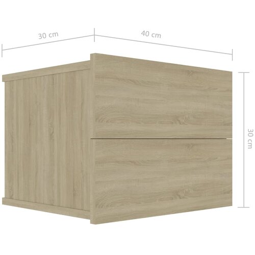  Noćni ormarići 2 kom boja hrasta 40x30x30 cm konstruirano drvo Slike