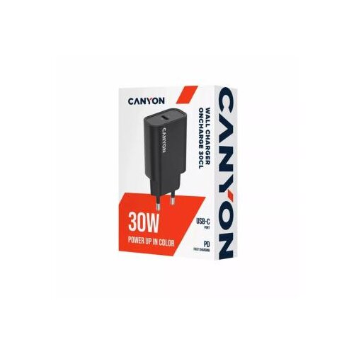 Canyon charger OnCharge 30CL Max Power 30W 1xPD EU Black ( CNE-CHA30CLB ) Slike