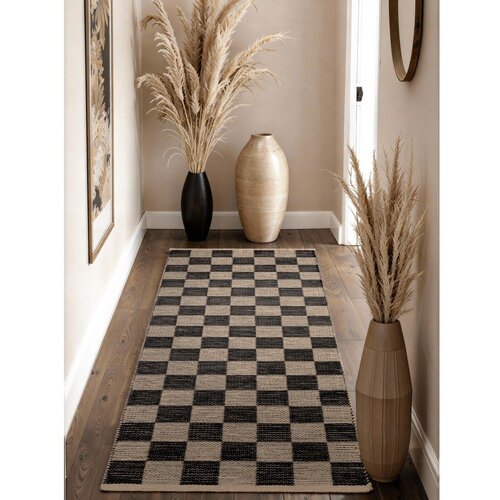 Hanse Home Črn/kremno bel obojestranski/ročno tkan tekač iz me&amp;scaron;anice jute 80x300 cm Rex &amp;ndash; Slike