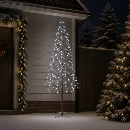 LED božićno drvce Bijela Čelik 196 LED lampica Slike