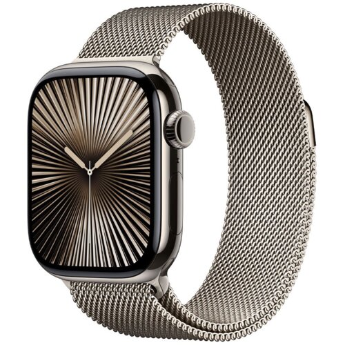 Apple Watch Series 10 GPS + Cell. 46mm Natural TC, Natural Milanese Loop - S/M, (MC7Q4QCA) Slike