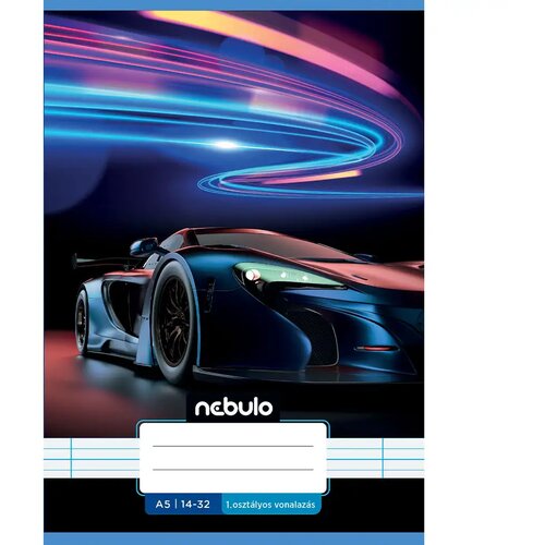 NEBULO spajalica bilježnica za 1. razred, A5, 14-32, s uzorkom automobila. Cijene
