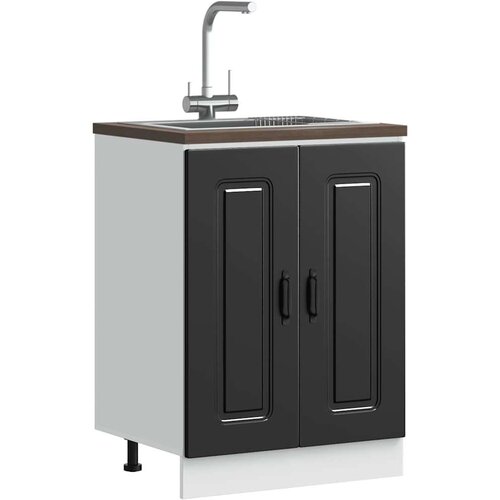 vidaXL Donji ormarić za sudoper Kalmar crni 60x46x81 5 cm drveni Cijene