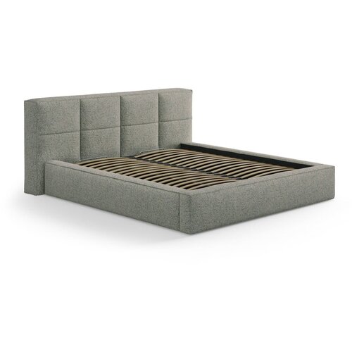 Micadoni Zeleni tapecirani bračni krevet s prostorom za odlaganje s podnicom 160x200 cm Simon Darren – Cene