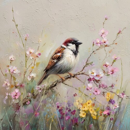 Styler Tiskana slika na platnu 32x32 cm Sparrow &ndash; Cijene