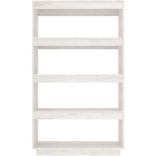 VidaXL knjižna omara za razdelitev prostora bela 80x35x135 cm borovina Slike