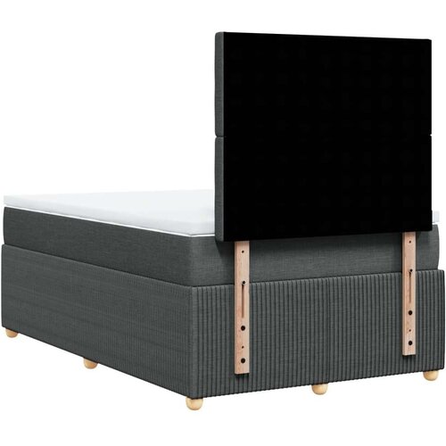 VidaXL Krevet s oprugama i madracem tamnosivi 120 x 200 cm od tkanine Slike
