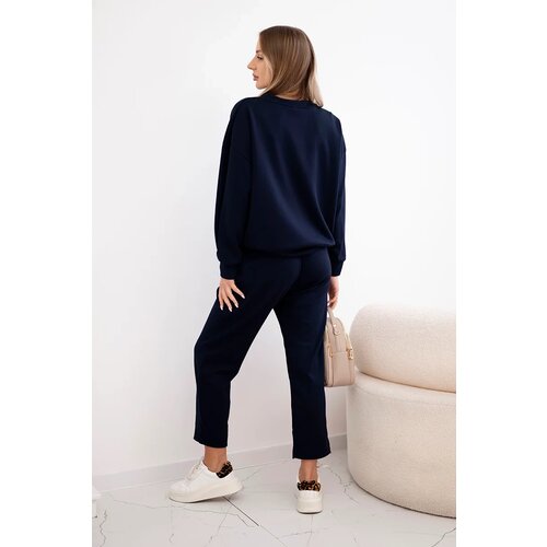 Kesi Włoski Buttery fabric set sweatshirt + pants navy Cene