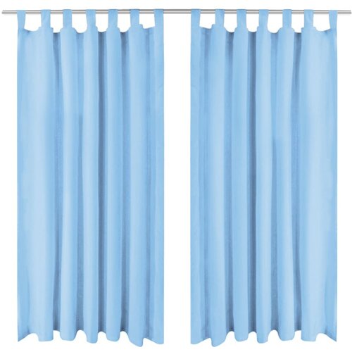 vidaXL Mikro Satenske Zavjese 2 kom s Tregerima 140x175 cm Tirkizne Cijene