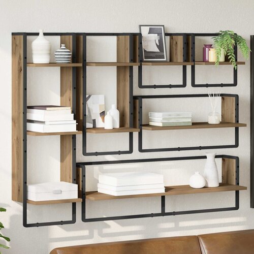  Set zidnih polica Zidne 6 pcs Umjetnički hrast 100 x 25 x 30 cm Cijene