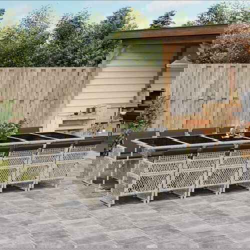 VidaXL 13-dijelni vrtni blagovaonski set s jastucima svijetlosivi Slike