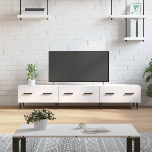 TV ormarić sjajni bijeli 150 x 36 x 30 cm od konstruiranog drva Cijene