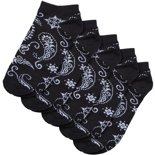 Urban Classics Bandana Pattern No Show Socks 5-Pack black Cene