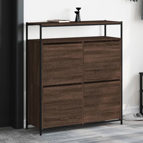 Ormarić za cipele s 4 ladice smeđa boja hrasta 100x34x112 cm Cene
