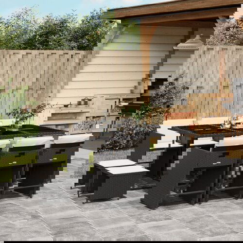 vidaXL 11-dijelni vrtni blagovaonski set s jastucima poliratan crni Cijene