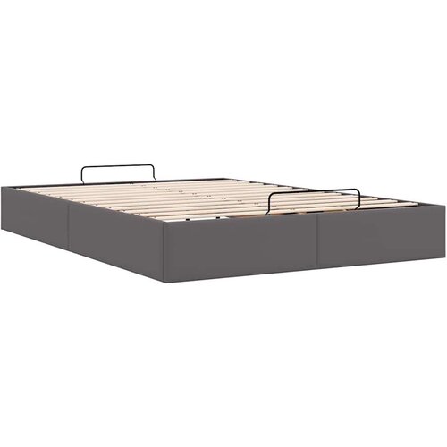 VidaXL otomanski okvir kreveta bez madraca sivi 140x200cm umjetne kože Slike