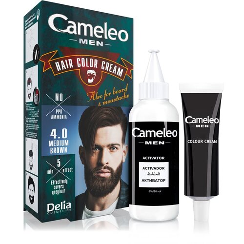 Delia Cosmetics Cameleo Men boja za kosu nijansa 4.0 Medium Brown 30 ml Slike