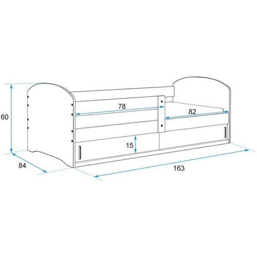 BMS Drveni dječji krevet LUKI 1 - 160x80cm - AUTO160x80 cm bijeli Slike