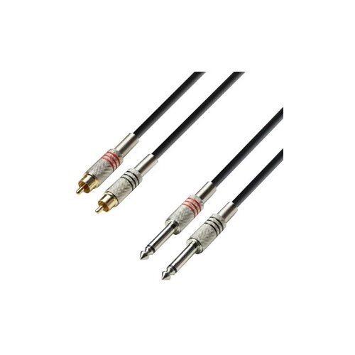 Adam Hall K3TPC0100 audio priključni kabel [2x muški cinch konektor - 2x klinken utikač 6.3 mm (mono)] 1 m crna Cijene