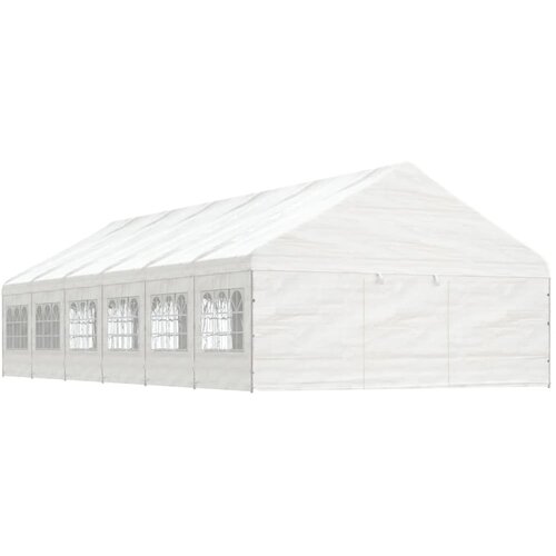 vidaXL Paviljon s streho bel 13,38x5,88x3,75 m polietilen Cene