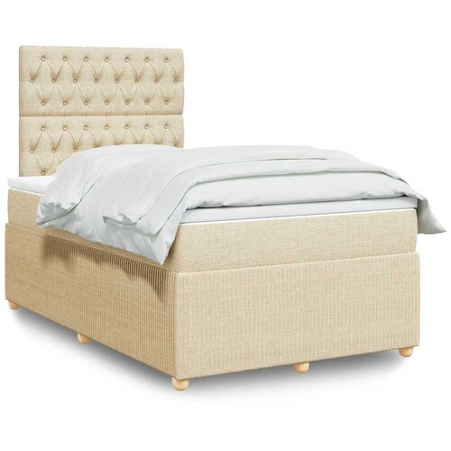  Krevet box spring s madracem krem 120 x 190 cm od tkanine Cijene