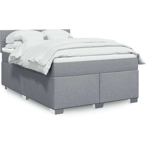  Krevet s oprugama i madracem svjetlosivi 140x190 cm od tkanine Cijene