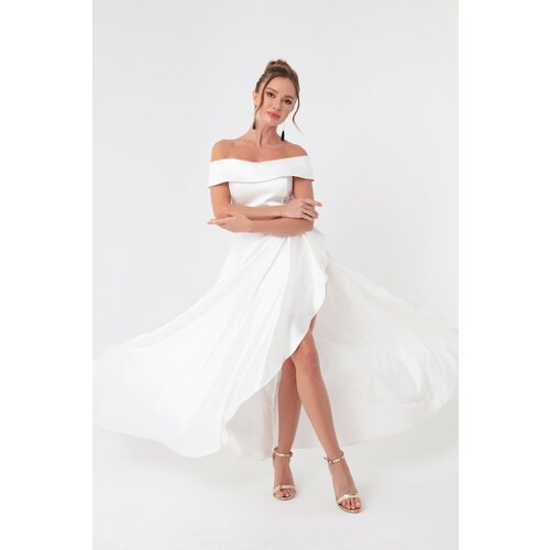 Lafaba Evening & Prom Dress - White - Asymmetric Cene