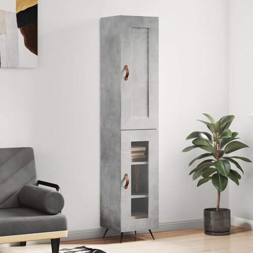 VidaXL Visoka komoda siva betona 34 5x34x180 cm od konstruiranog drva Slike