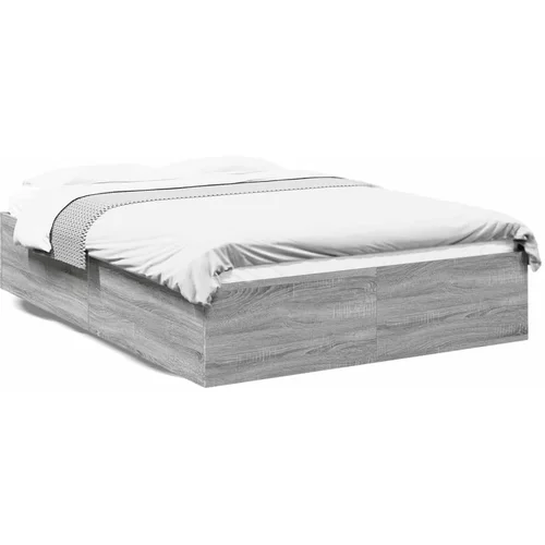  Okvir kreveta siva boja hrasta 140 x 200 cm konstruirano drvo