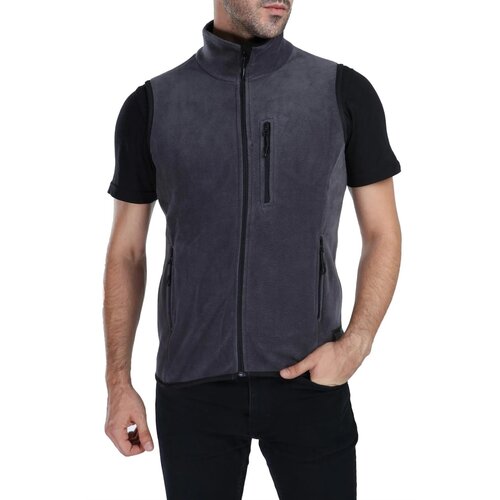 Dewberry 79233 Ghsy Multi-Pocket Fleece Mens Vest-Smoked Slike