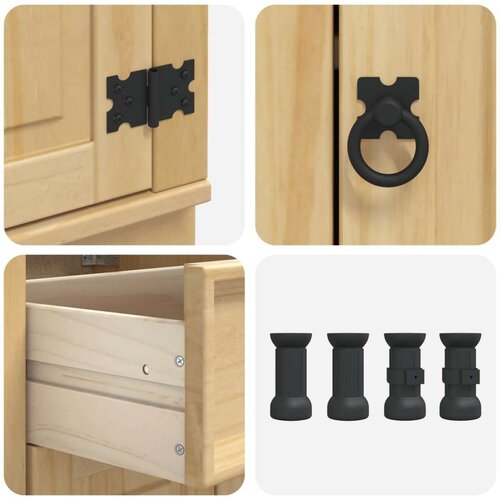  Cabinet s ladicama Med 40 x 46 x 81 5 cm Čvrsto borovo drvo Slike