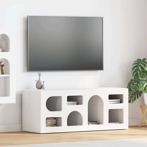TV omarica Bela 100 x 35 x 40 cm Konstruiran les, (5000112907) Cene